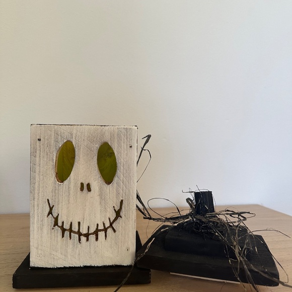 Pumpkin ghost Halloween lantern - wood handcrafted - Picture 5 of 6
